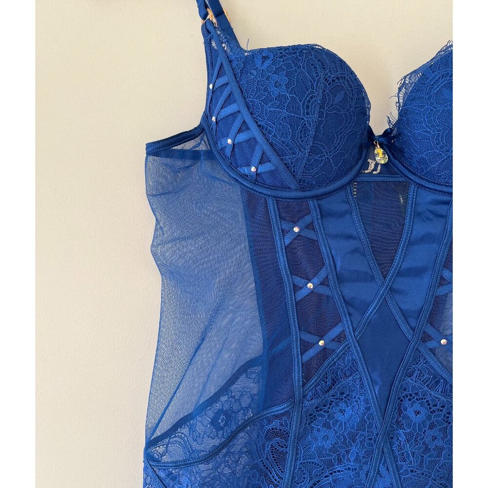 Honey Birdette Electric Blue Lace Dress